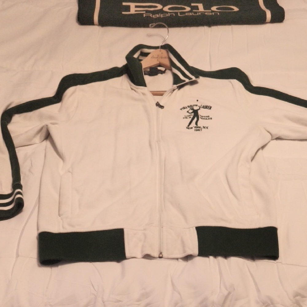 Polo by Ralph Lauren Green and White Collar Jacket